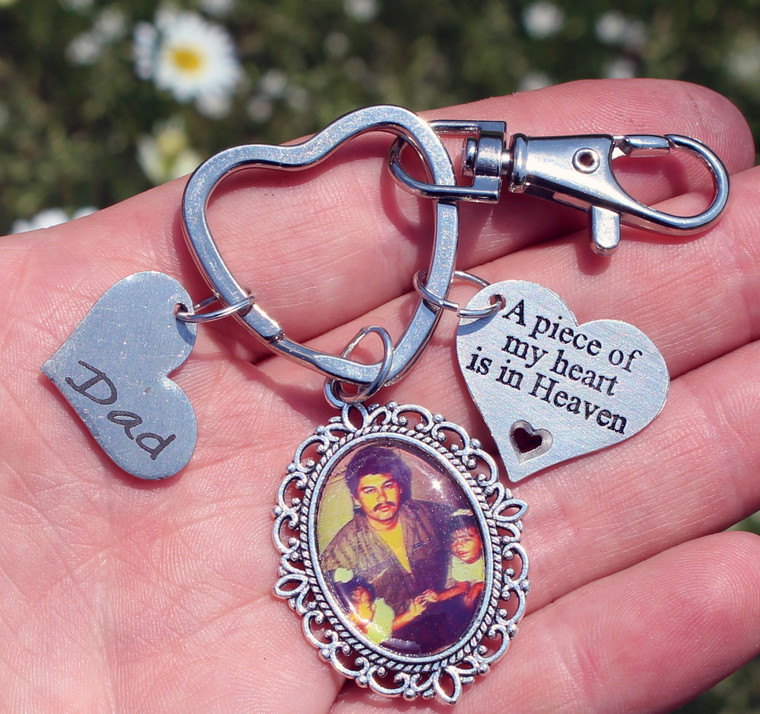 Memorial Photo Key Chain (Choose you Charms) - Finders Keepers Creations